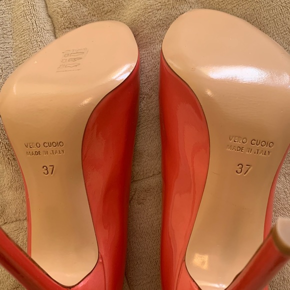 Pink Patent Leather Open Toe Pumps - Vero Cuoio - Picture 2 of 7